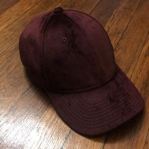 Burgundy Velevt Dad Cap